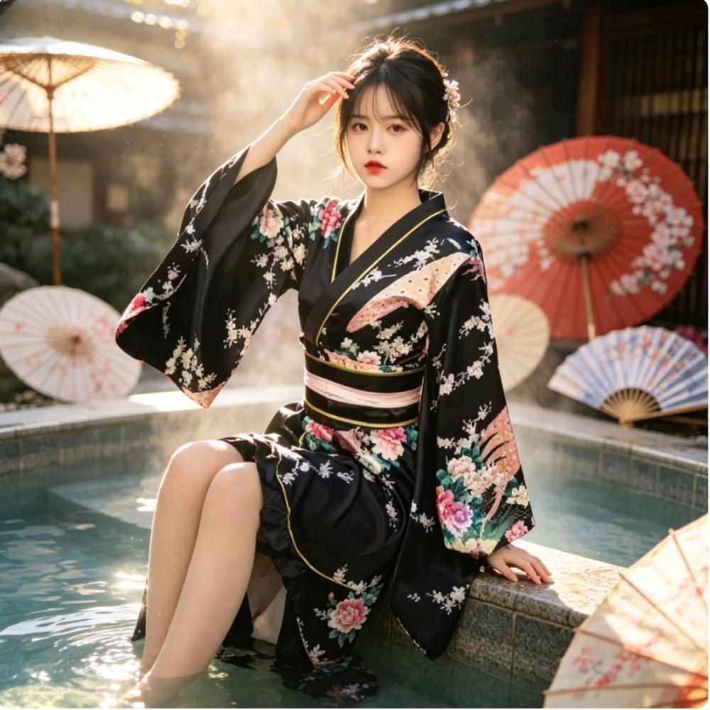 Women Formal Wear Photoshoot - كيمونو يوكاتا أحمر رسمي للنساء، زي