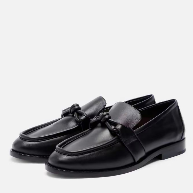 Women Formal Wear Shoes - أحذية نسائية جلدية بتفاصيل عقدة، سهلة