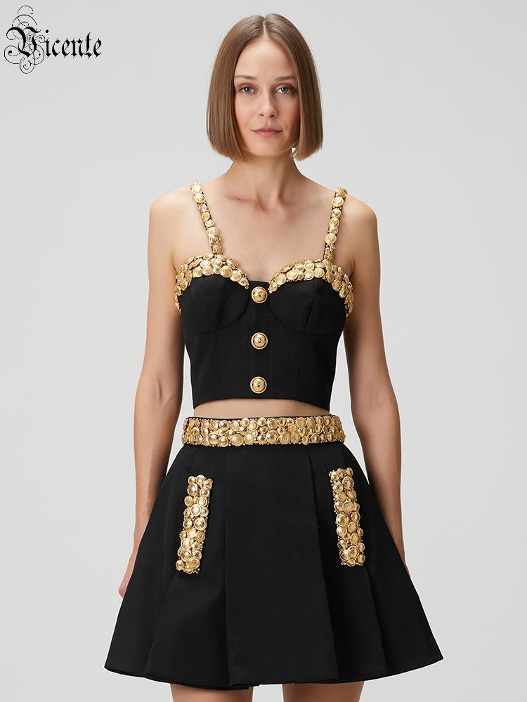 Women'S Holiday Formal Wear - طقم فستان أسود مكون من قطعتين