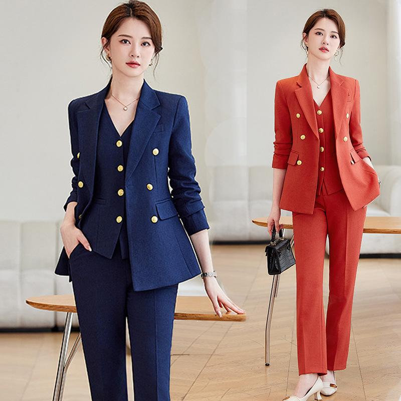High End Women'S Formal Wear - طقم بدلة باللون الأزرق الداكن للنساء،