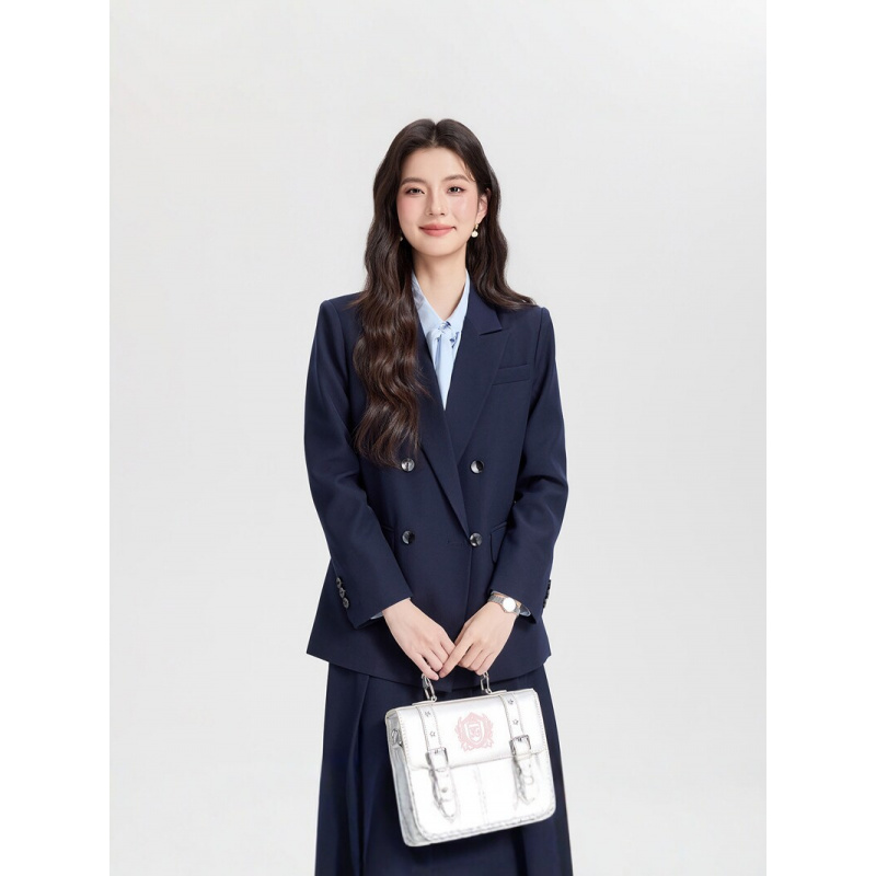 High End Women'S Formal Wear - بدلة عمل نسائية كحلية اللون بصفين