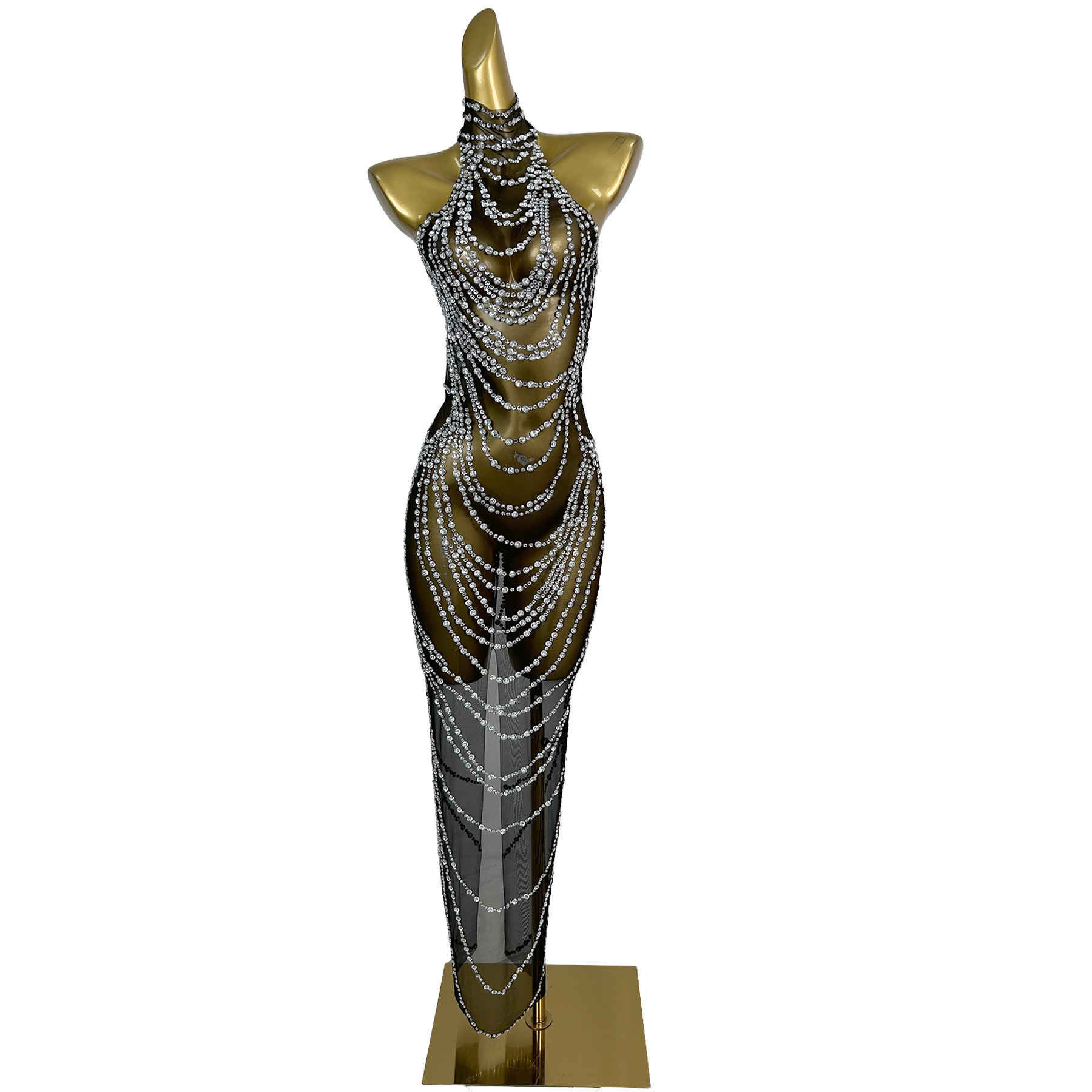 فستان طويل شفاف بدون أكمام مزي - مراجعة Women'S Formal Dinner Wear وسعره