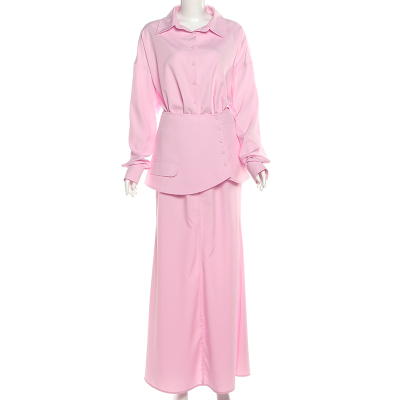 الخريف الوردي الأسود المرأة دع - مراجعة Women Formal Wear With Skirt وسعره