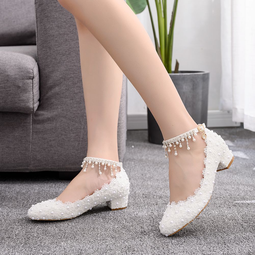 أحذية نسائية بكعب منخفض وسميك  - مراجعة Women Formal Wear For Wedding وسعره