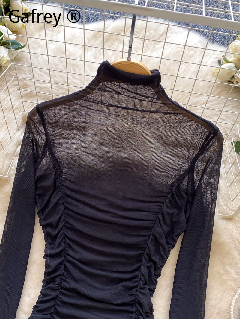 بودي سوت نسائي مثير شبكي رمادي - مراجعة Turtleneck Bodysuit Office وسعره