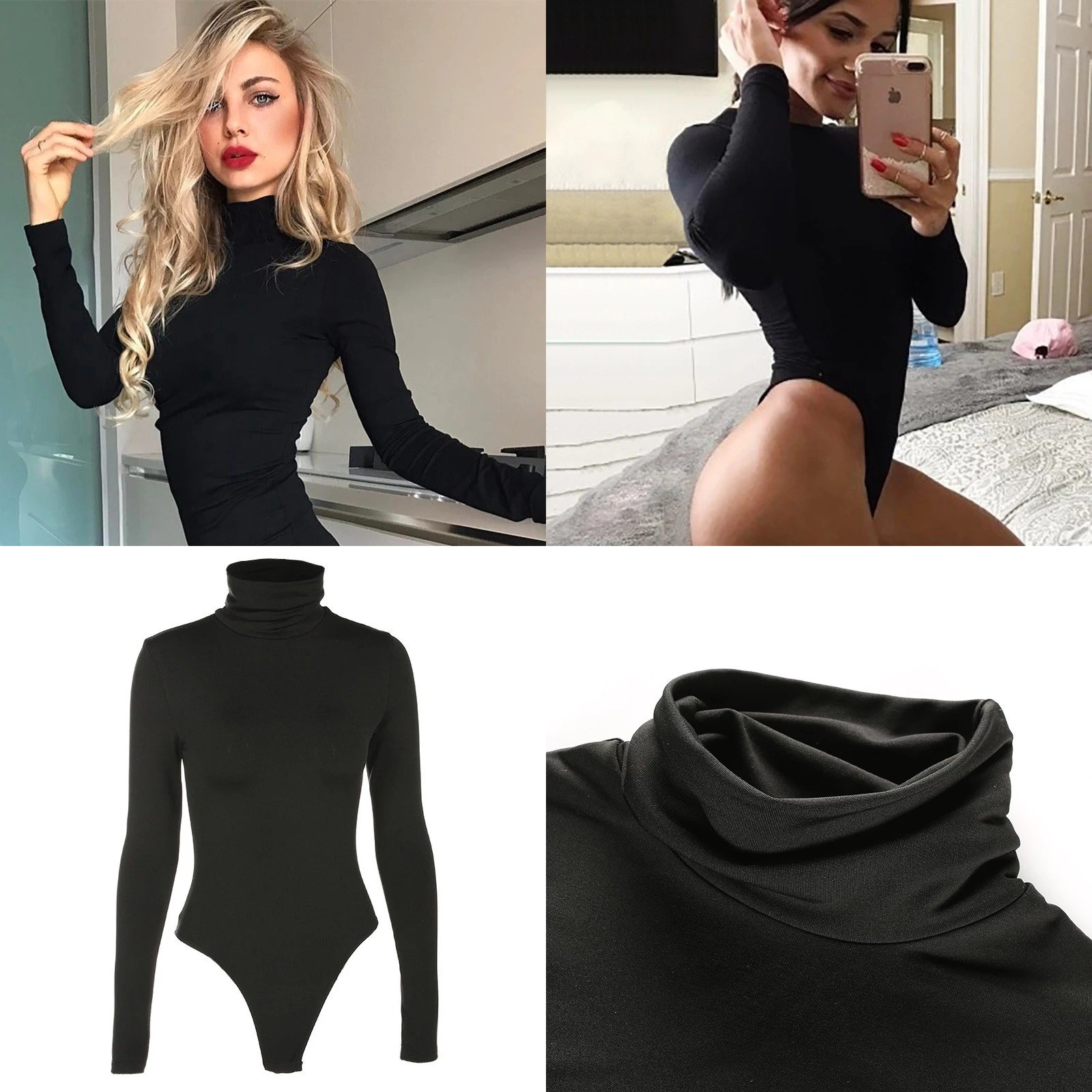 بودي سوت نسائي برقبة عالية وأك - مراجعة Turtleneck Bodysuit Office وسعره