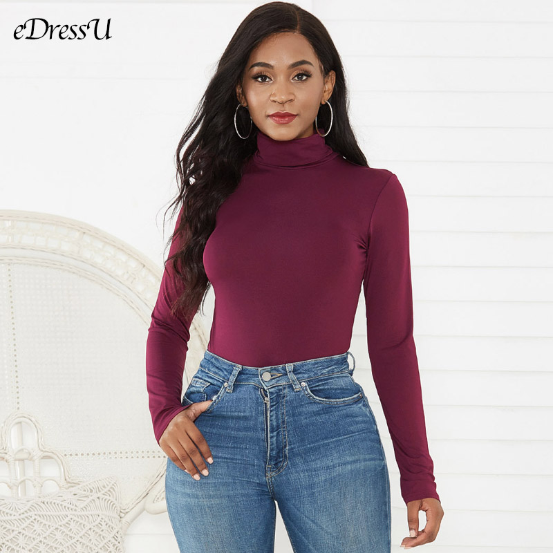 المرأة ارتداءها الياقة المدورة - مراجعة Turtleneck Bodysuit Office وسعره
