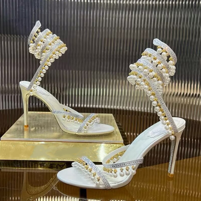 صنادل نسائية فاخرة مزينة بالأح - مراجعة Women Formal Wear For Wedding وسعره
