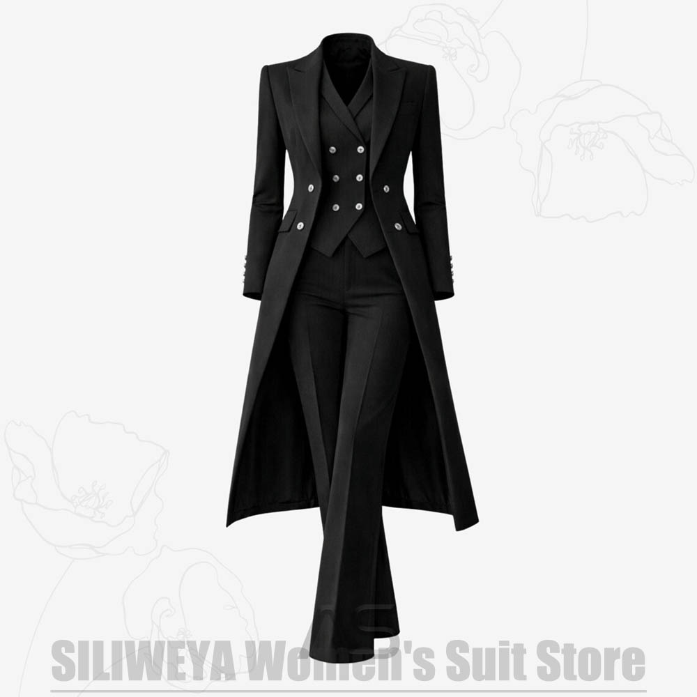 بدلة نسائية من 3 قطع معطف طويل - مراجعة Women'S Elegant Formal Wear وسعره