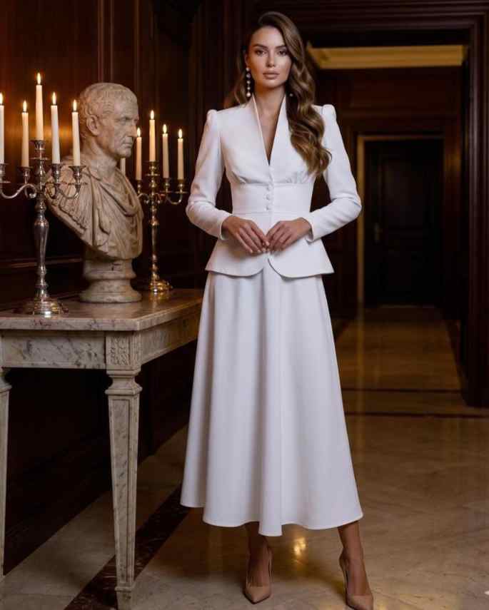 طقم بدلة نسائية أنيق من قطعتين - مراجعة Women Formal Wear With Skirt وسعره