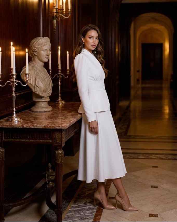 طقم بدلة نسائية أنيق من قطعتين - مراجعة Women Formal Wear With Skirt وسعره