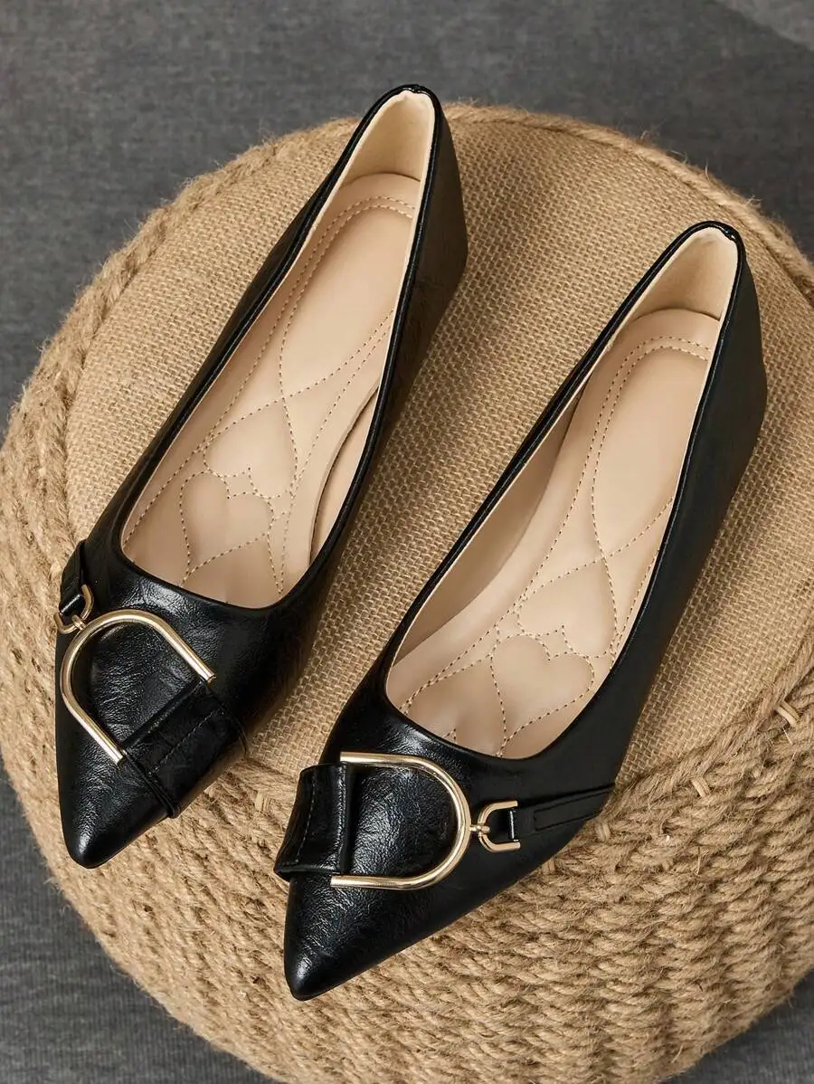 أحذية نسائية أنيقة سوداء مسطحة - مراجعة Women Formal Wear Shoes وسعره