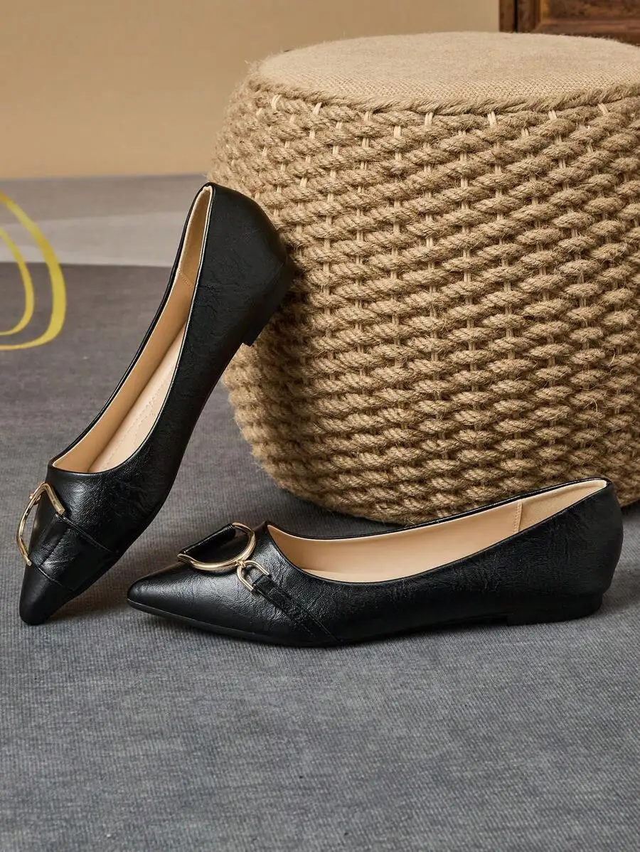 أحذية نسائية أنيقة سوداء مسطحة - مراجعة Women Formal Wear Shoes وسعره