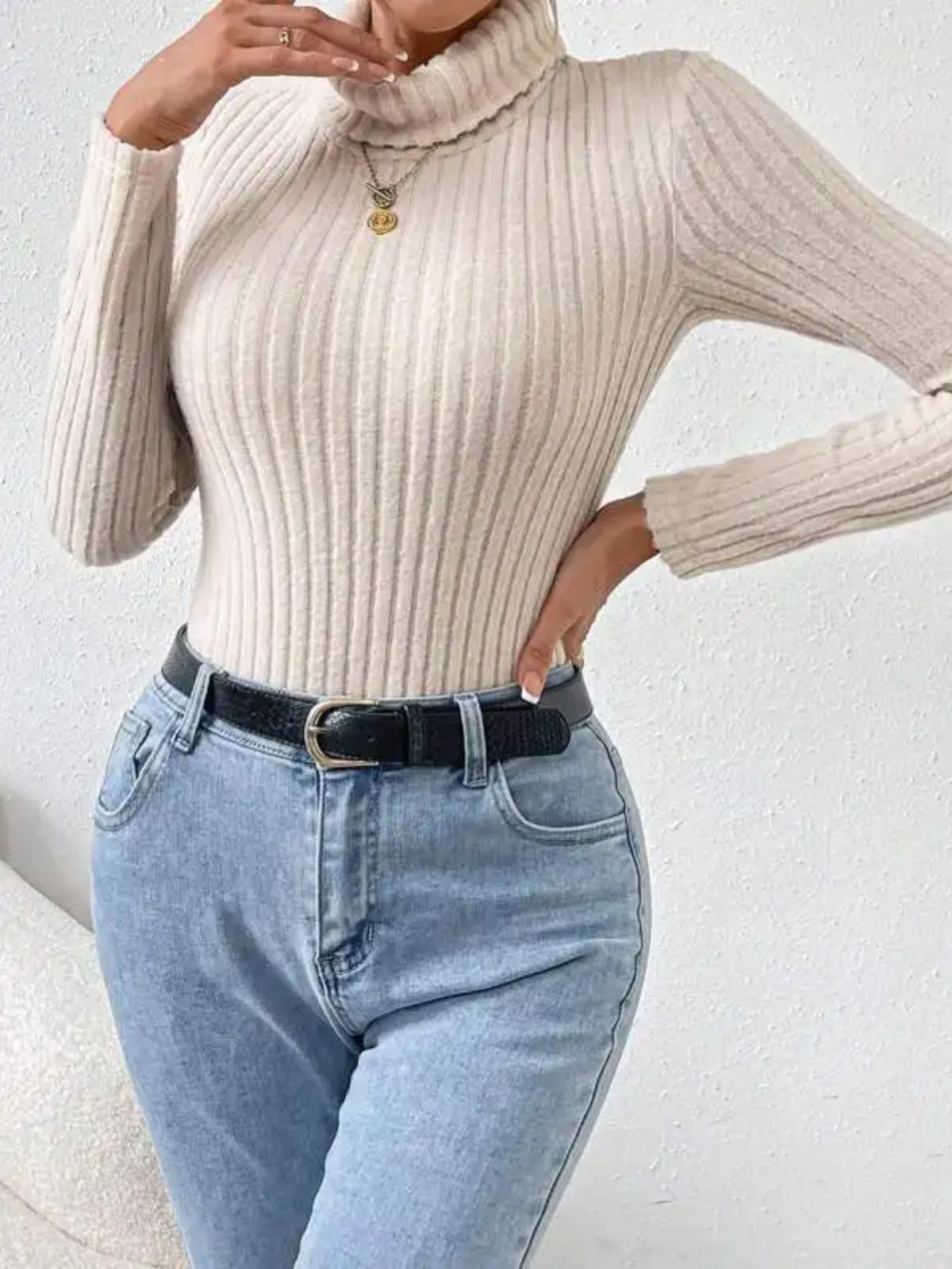 Foamlina2025 ربيع جديد فرنسا ا - مراجعة Turtleneck Bodysuit Office وسعره